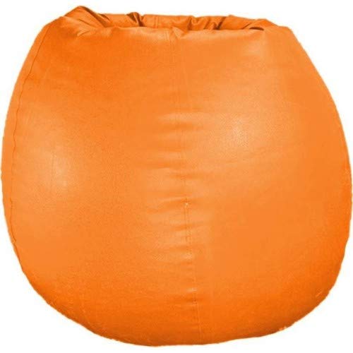 caddyFull | Leather Bean Bag Without Beans | Leatherette Bean Bag Cover for Indoor Living Room Gamer (Orange) - Image 2