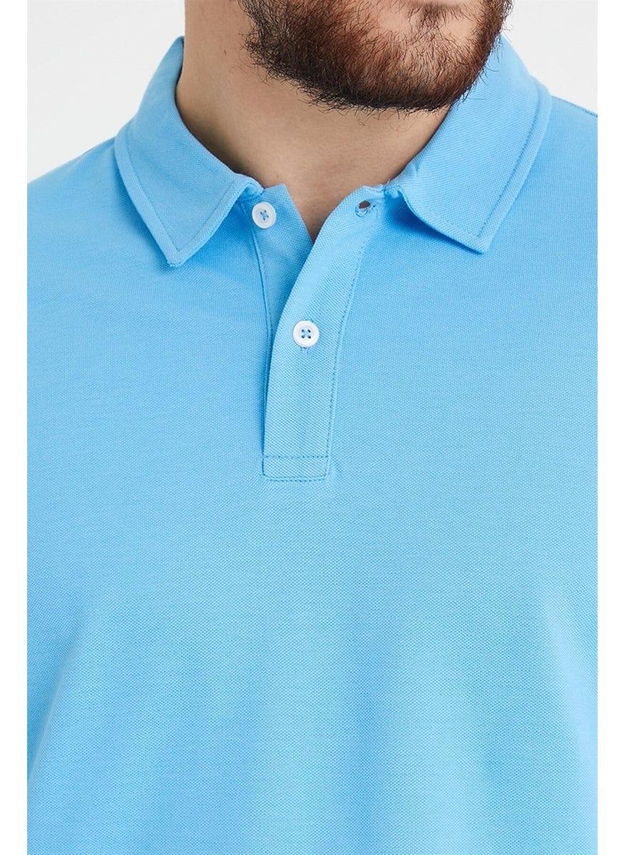 Odelon Men's Basic Polo Neck T-Shirt (Regular Fit) Blue  - Image 2