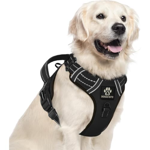 Doggo Bite Premium Reflective Dog Vest Harness| Soft Breathable| Padded Handle| Adjustable Straps & Luxury Buckle | Soft Padded Mesh | No Pull | No-Choke | Chest 28-37inch | All Giant Breeds 35-60Kg - Image 1