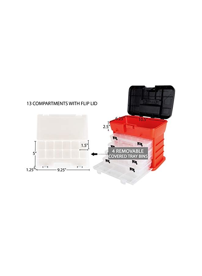 Stalwart 75-3182A 11" Rack System Tool Box With 4 Organizers - Image 4