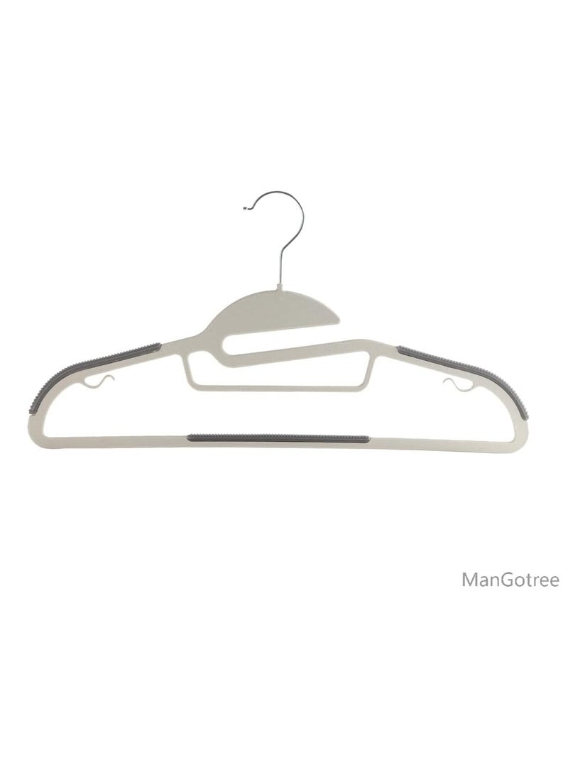 ManGotree 10-Pack Plastic Clothes Hangers, Ultra Thin Non-Slip Clothes Hanger Space Saving Coat Hangers, 360°Rotating Hook,Pant Hangers (SG-WT-GY) - Image 5