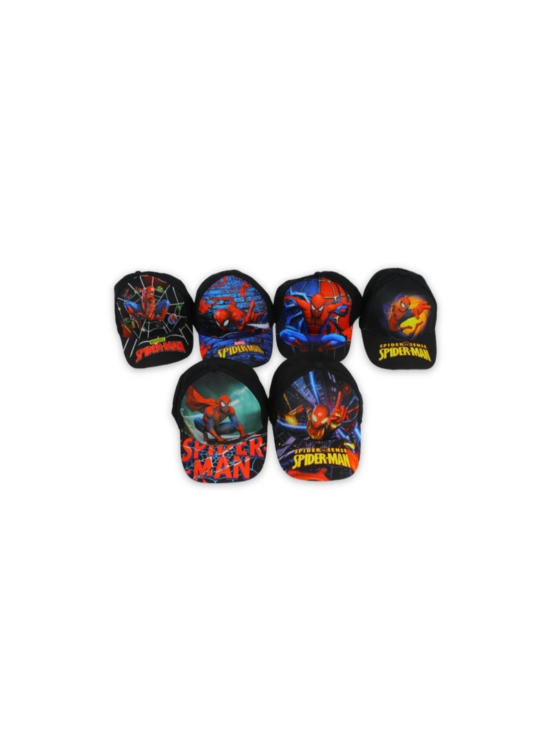 Boys Cap – Black with Spider-Man Print - Image 1
