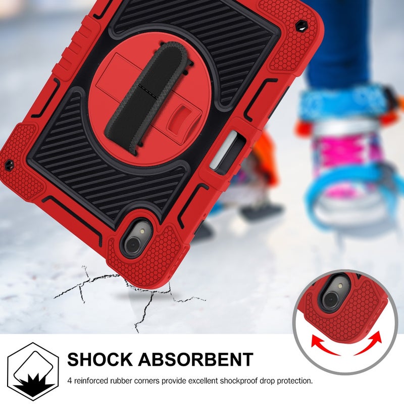 erorex For Huawei Matepad 11 2023 360 Degree Rotation Pc Contrast Silicone Tablet Case(Red + Black) - Image 3