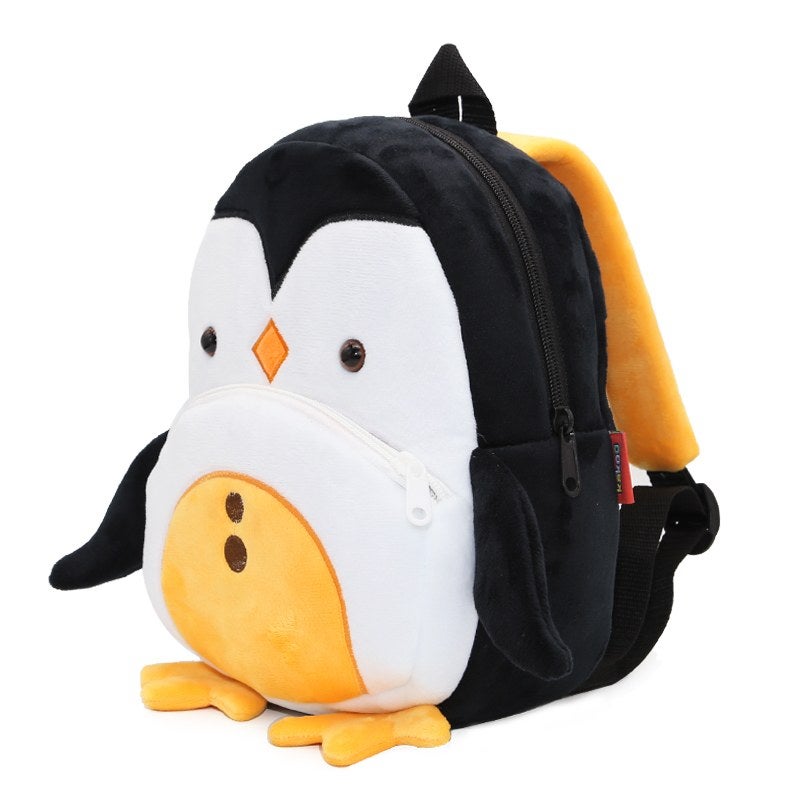Plush Kids Backpack, Penguin Animal Design, Soft Lightweight School Bag for Toddlers and Preschool Kids - Image 2