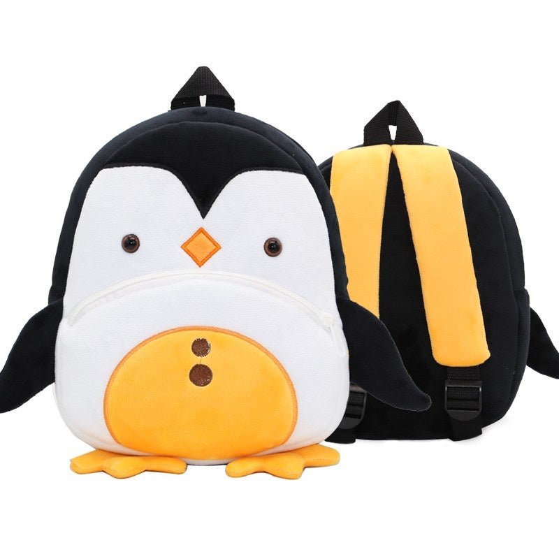 Plush Kids Backpack, Penguin Animal Design, Soft Lightweight School Bag for Toddlers and Preschool Kids - Image 5