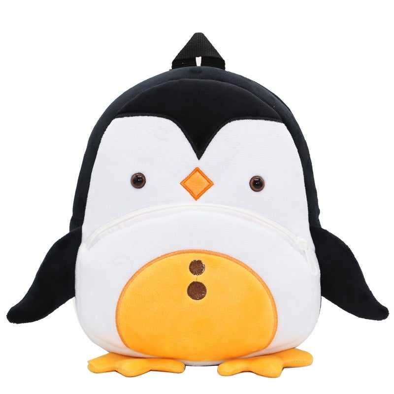 Plush Kids Backpack, Penguin Animal Design, Soft Lightweight School Bag for Toddlers and Preschool Kids - Image 1