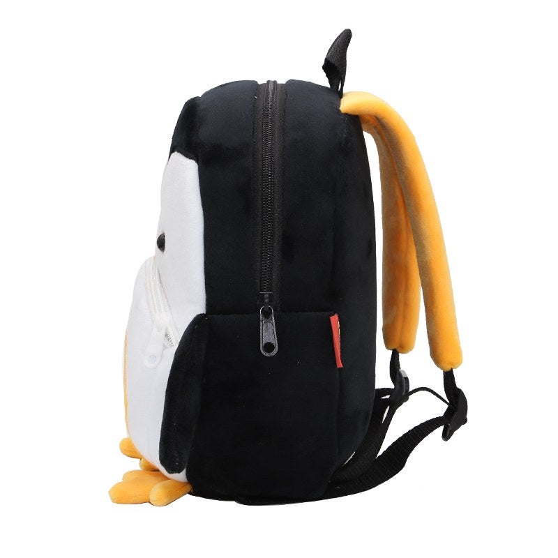 Plush Kids Backpack, Penguin Animal Design, Soft Lightweight School Bag for Toddlers and Preschool Kids - Image 3