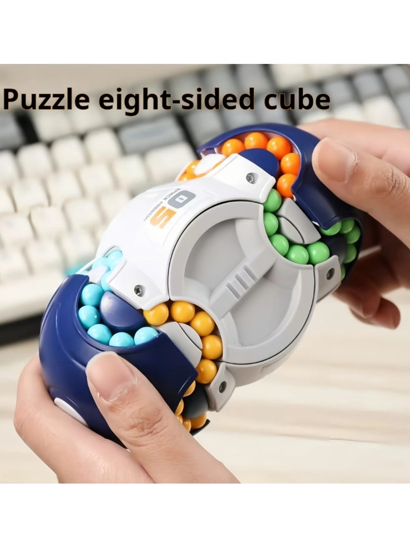Challenging 3D Cylindrical Cube Puzzle Toy with Vibrant Beads - Magic Bean Gyro Spinning Slider Game, Durable ABS Resin, Ideal for Adults & Teens - Perfect Gift for Halloween, Christmas, Thanksgiving (Available in Red, Blue, Black), Fun Toys  - Image 2