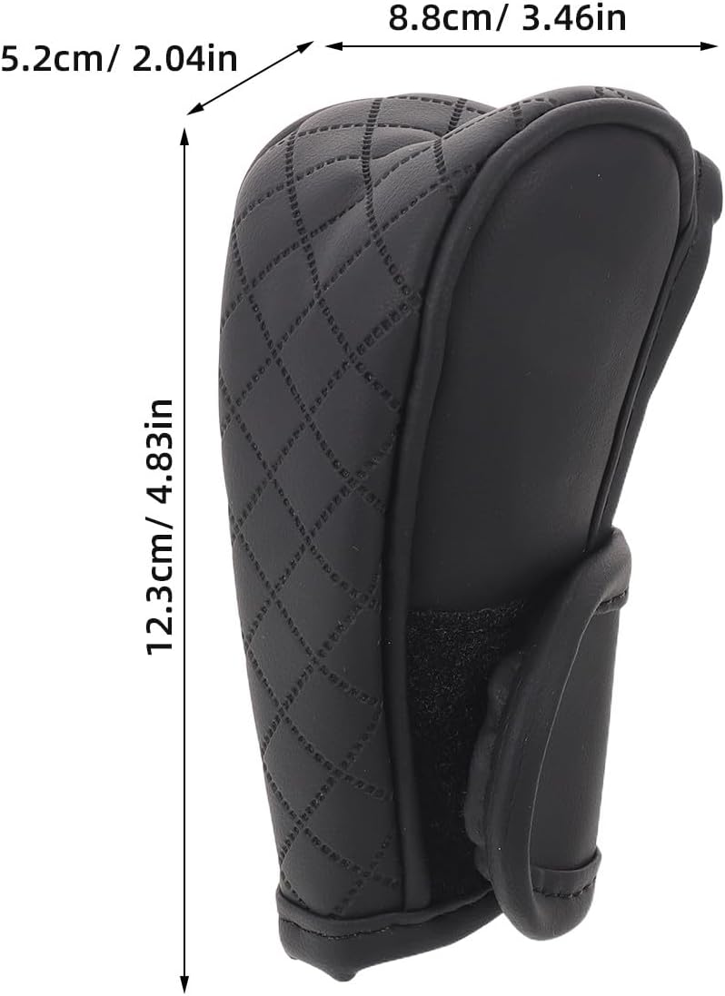PU Leather Gear Shift Knob Sleeve for Cars - Universal Gear Stick Handle Protector - Dustproof Non-Slip Shift Knob Cover for Vehicle Interior Black - Image 2