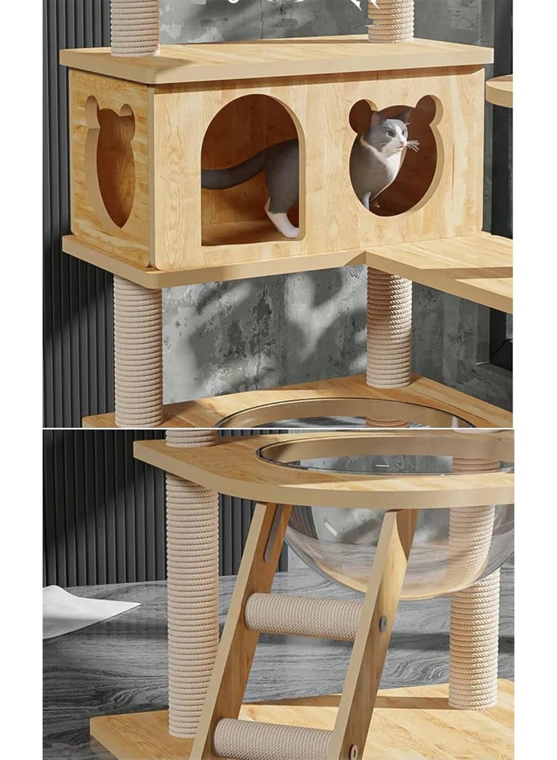 GT-Wheel Cat Condo Tower with Sisal Scratching Post MultiLevel Cat Tree Cat Play House and Rest Place for Indoor Cats and Pets - Image 4