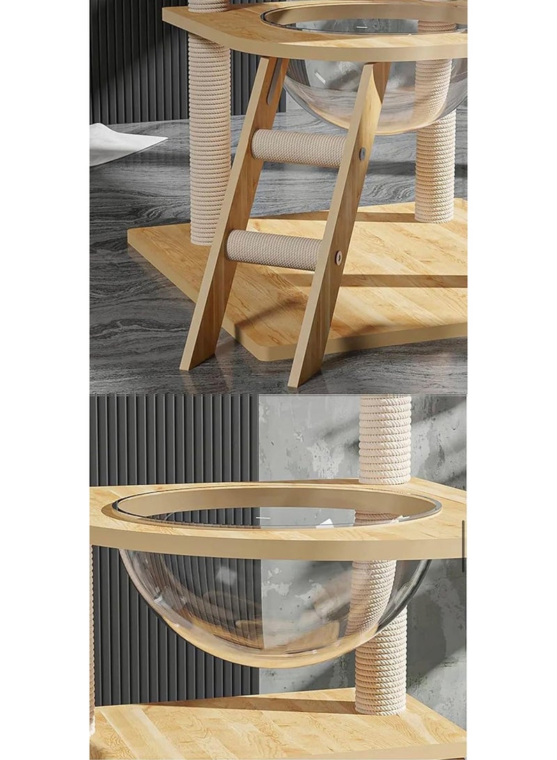 GT-Wheel Cat Condo Tower with Sisal Scratching Post MultiLevel Cat Tree Cat Play House and Rest Place for Indoor Cats and Pets - Image 5