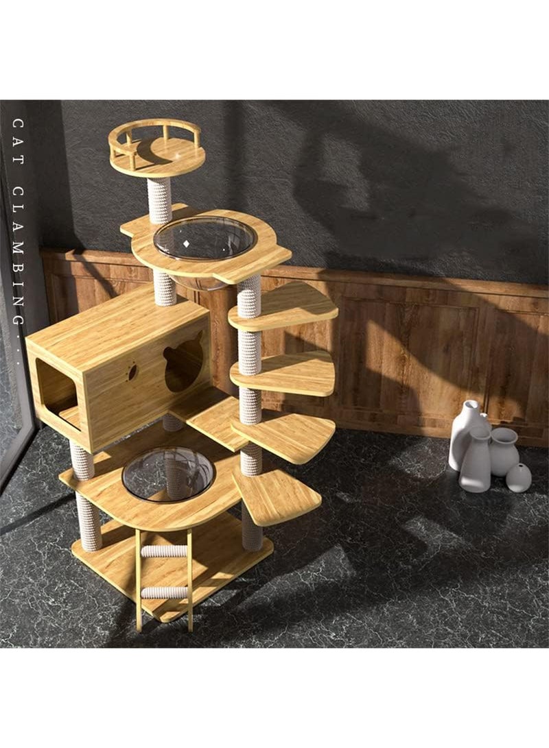 GT-Wheel Cat Condo Tower with Sisal Scratching Post MultiLevel Cat Tree Cat Play House and Rest Place for Indoor Cats and Pets - Image 3