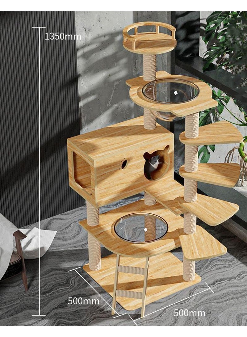 GT-Wheel Cat Condo Tower with Sisal Scratching Post MultiLevel Cat Tree Cat Play House and Rest Place for Indoor Cats and Pets - Image 2