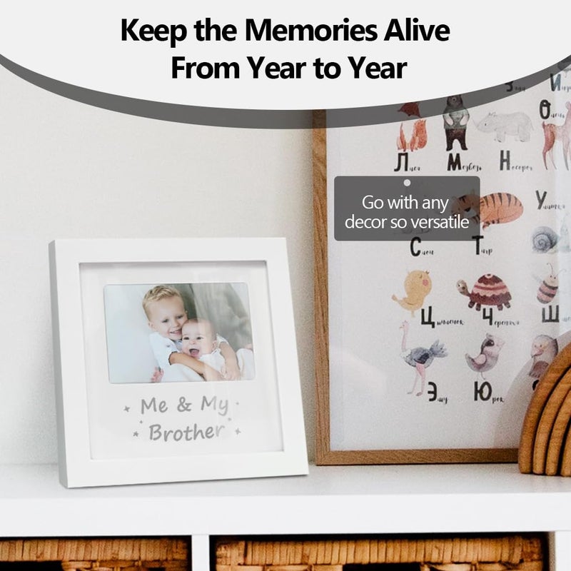 HAMUIERS Me and My Brother Picture Frame, Sibling Picture Frame, Baby Keepsake Photo Frame, Little or Big Brother Gift, Nursery DÃ©cor, White - Image 5