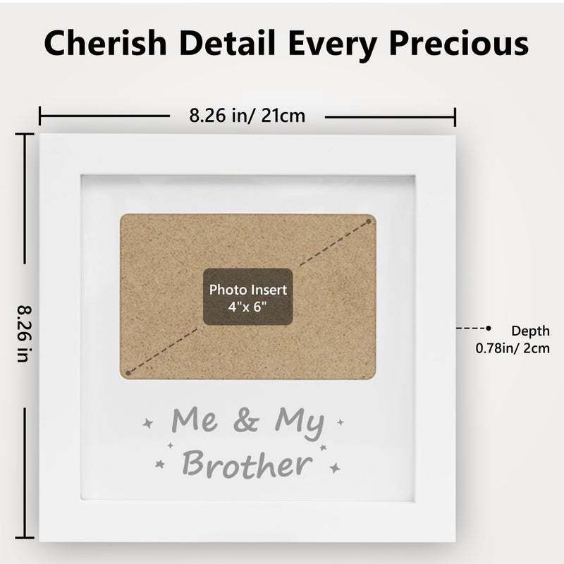 HAMUIERS Me and My Brother Picture Frame, Sibling Picture Frame, Baby Keepsake Photo Frame, Little or Big Brother Gift, Nursery DÃ©cor, White - Image 2
