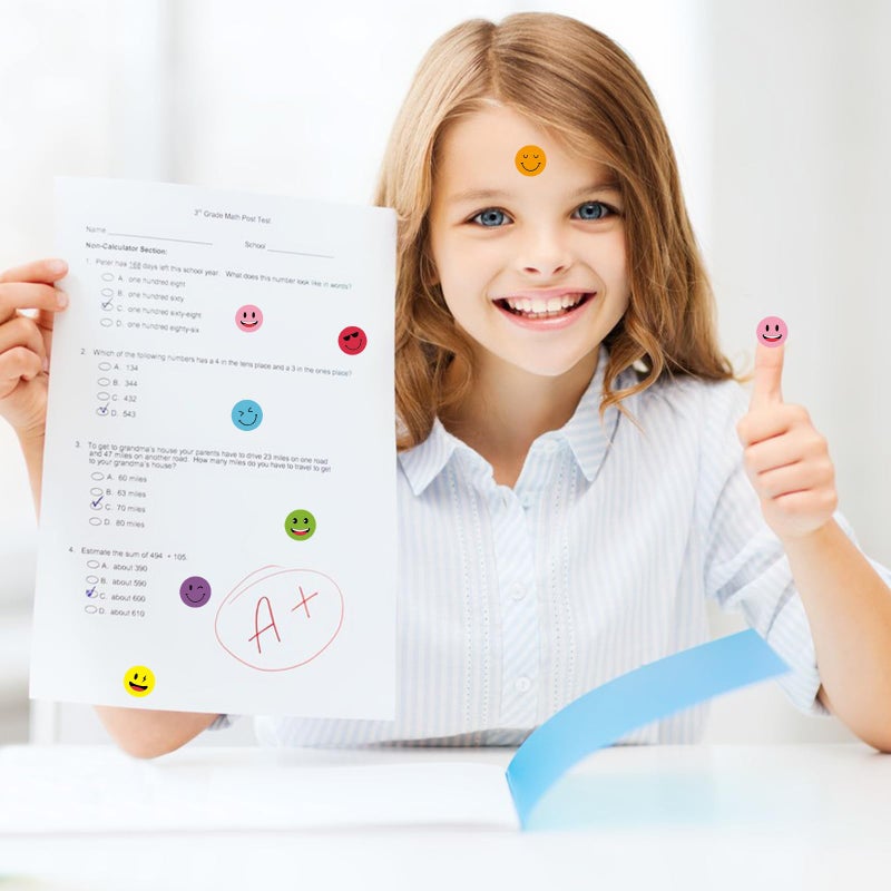 Leezead 6000 Piece Happy Smile Face Stickers - Colorful Round Stickers for Students & Teachers - Image 2