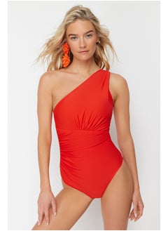 Red One-Shoulder Draped Regular Swimsuit TBESS21MA0143 - pzsku/ZB3BC0936AC0A8731F2B4Z/45/_/1730940678/a8b2aaa7-9a00-4fc9-beeb-42824c68cace