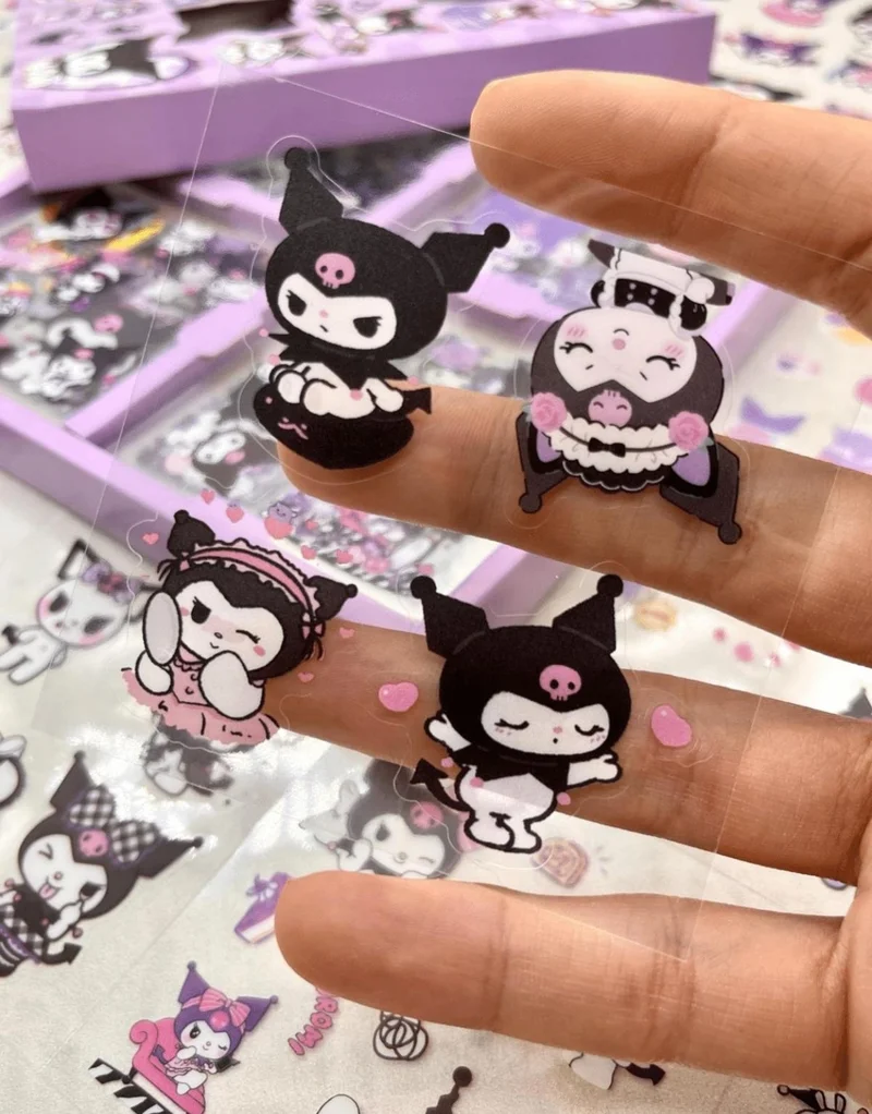 Kağıt Gemi Dükkan Paper Ship Shop Sanrio Kuromi Character 4 Section 100 Sheets Purple Box Sticker Set Bullet Journal Scrapbook