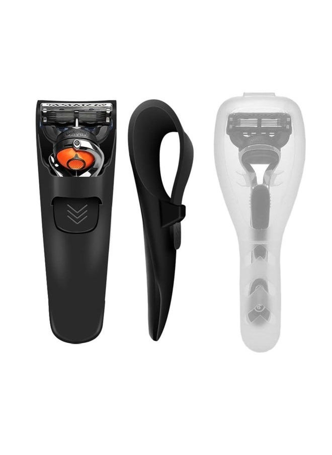 DKAOVH 2 Set Manual Razor Case,Travel Razor Case, Razor Travel Cover,Silicone&Plastic Portable Razor Case,Manual Razor Protector  - Image 1