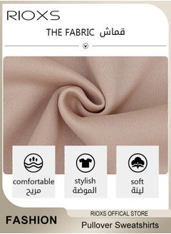 RIOXS Women's 2 Pieces Long Sleeves Track Suits Daily Casual Jogger Outfits Loose Pullover Sweatshirt and Jogging Pants  - Image 3