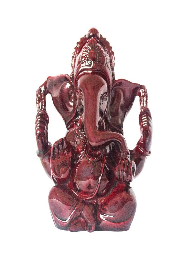 Addune Hindu God Lord Ganesha Idol Statue Indian Elephant Buddha Ganesh Sculpture Blessing Home Pooja Diwali Decor Good Luck (Dark Red) - Image 1