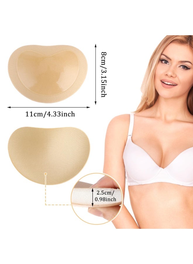 2 Pairs Sticky Push Up Bra Pads Inserts, Invisible Adhesive Breast Lift Padding, Reusable Washable Bra Inserts for Women, Swimsuits, Bikini, Dress - Image 5