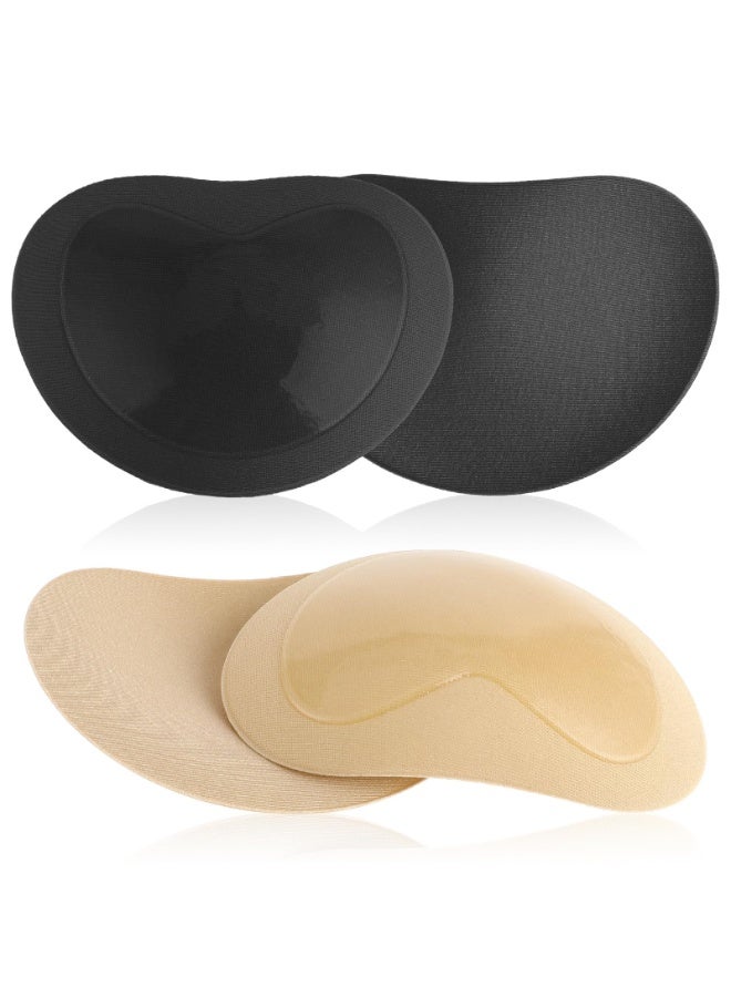 2 Pairs Sticky Push Up Bra Pads Inserts, Invisible Adhesive Breast Lift Padding, Reusable Washable Bra Inserts for Women, Swimsuits, Bikini, Dress - Image 1