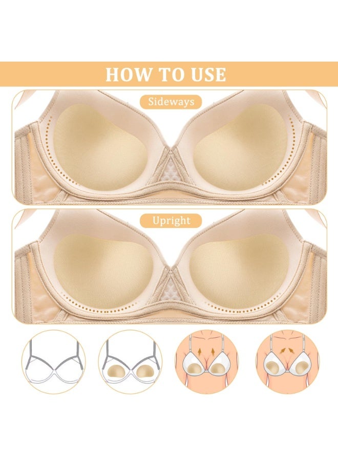 2 Pairs Sticky Push Up Bra Pads Inserts, Invisible Adhesive Breast Lift Padding, Reusable Washable Bra Inserts for Women, Swimsuits, Bikini, Dress - Image 3