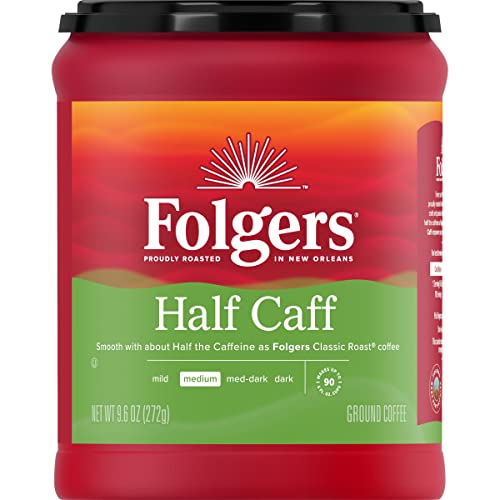 Folgers Half Caff Ground Coffee, Medium Roast, 9.6 Ounce - Image 1