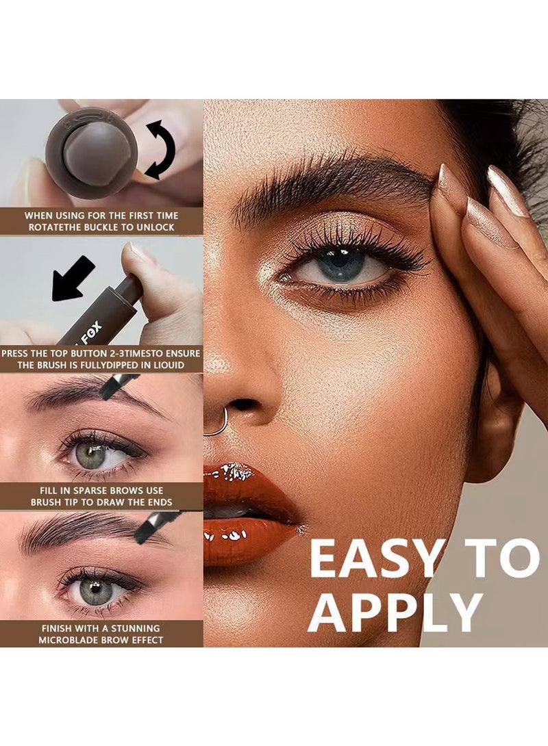 Bluefox Eyebrow Pen with Angled Brush, Hair-Like Strokes for Natural Shaping and Filling, Long-Lasting Quick-Dry Waterproof Brow Pencil - Image 3