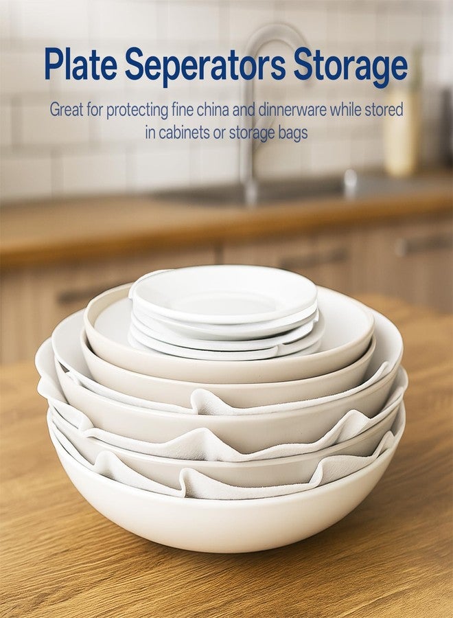 COMNICO 108 Pcs Plate Separators Storages, Soft Thick Felt Plate Storage Dividers Protectors 3 Sizes Round Felt Circles Dish Storage Protectors Pads for Dish Coffee Saucers - Image 3