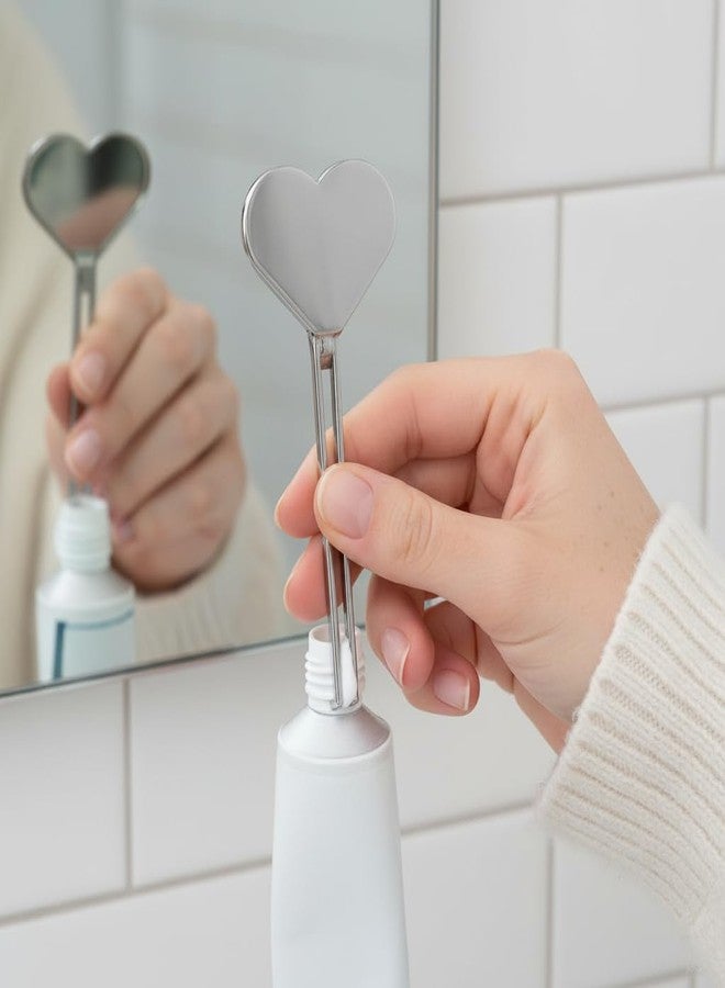 Cauaoa 2pcs Silver Metal Manual Toothpaste Squeezer Heart Stainless Steel Dispenser Tube Squeezer Hand Cream Tube Key Roller Set Bathroom Accessories Daily Living Tube Squeezing Aids - Image 4