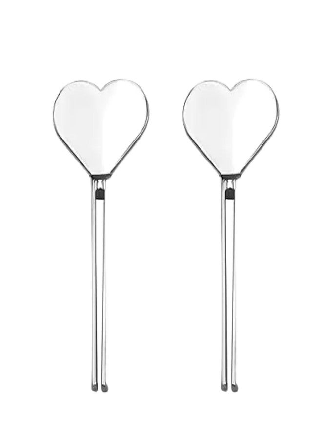 Cauaoa 2pcs Silver Metal Manual Toothpaste Squeezer Heart Stainless Steel Dispenser Tube Squeezer Hand Cream Tube Key Roller Set Bathroom Accessories Daily Living Tube Squeezing Aids - Image 1