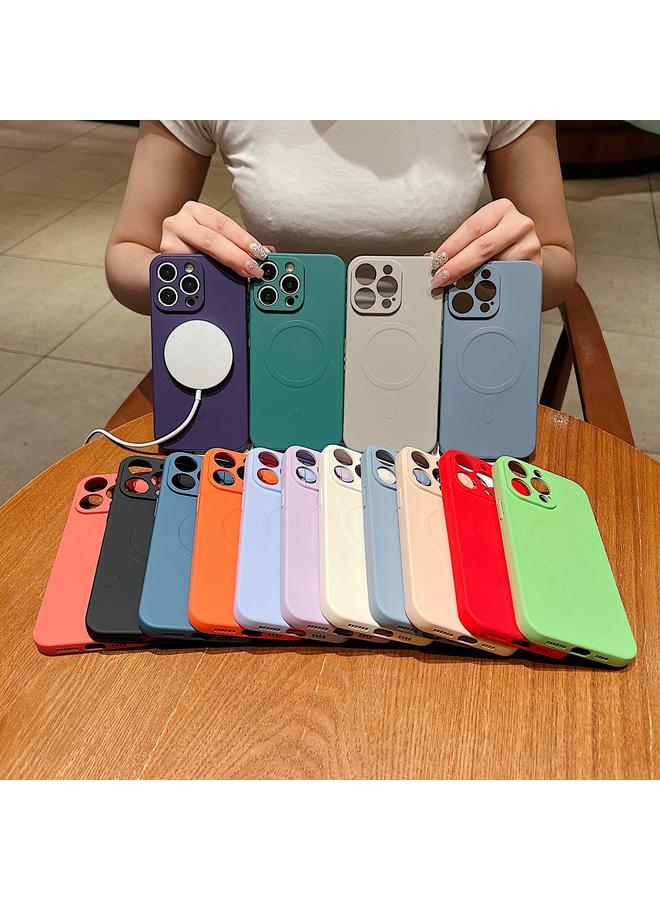 S-TOP Case For iPhone 16 Pro Solid Color Liquid Silicone MagSafe Magnetic Phone Case - Image 2