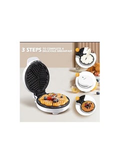 DSB DSP Waffle Maker 1000 Watt Cool Touch Housing Non-stick coated plate for easy cleaning Non-slip feet Cord storage Temperature control indicator Power and ready indicators _KC1144A _White _1 Year Warranty  - Image 2