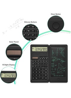 MileMelo Scientific Calculator with Notepad,10-Digit Large Display Office Desk Calcultors,Support Solar and Battery,Professional Foldable Calculator for Students, Office Desk Accessories  - Image 4