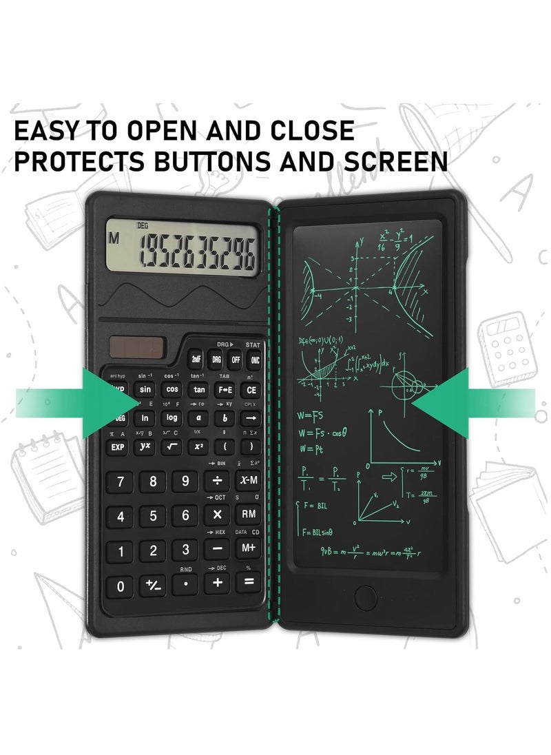 MileMelo Scientific Calculator with Notepad,10-Digit Large Display Office Desk Calcultors,Support Solar and Battery,Professional Foldable Calculator for Students, Office Desk Accessories  - Image 5