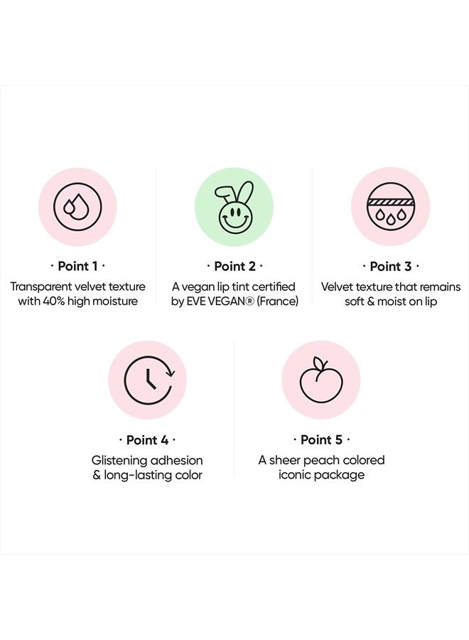 Amuse SEOUL DEW VELVET TINT 01 BOKSOONGA BLOSSOM | Soft matte peach | Velvety, matte, moisturizing, long-lasting color, transfer proof, vegan - Image 5