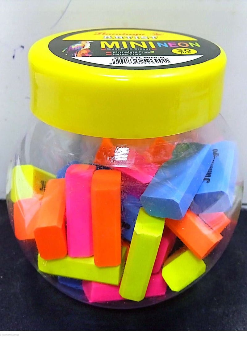 Flamingo 30Pieces Mini Neon Erasers - Image 2