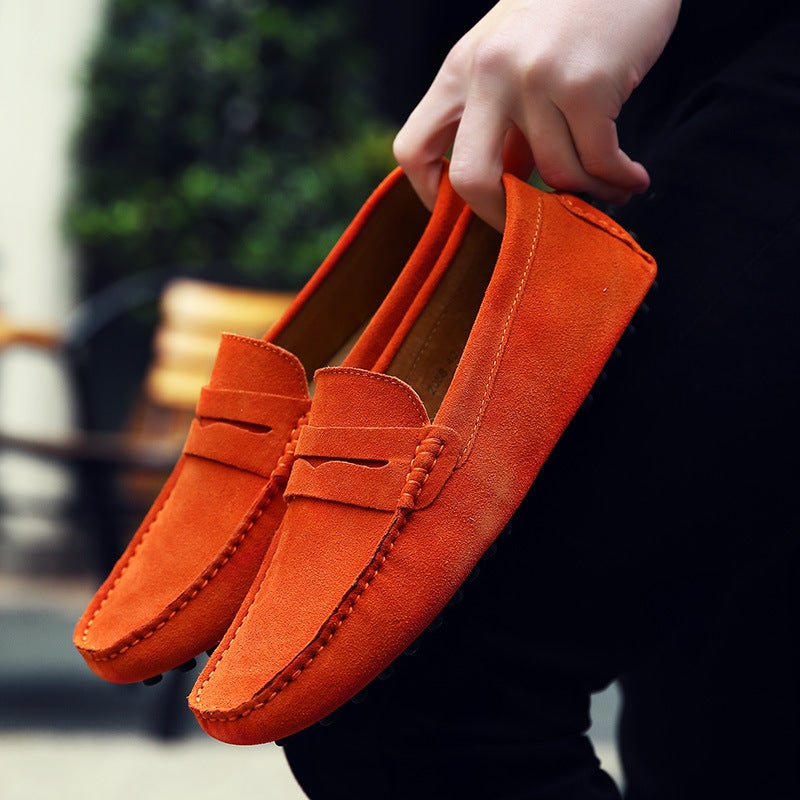 Selling Plus Size Men'S Casual Peas Leather Shoes Fleece-Like Cowhide Lazy Shoes - Image 4