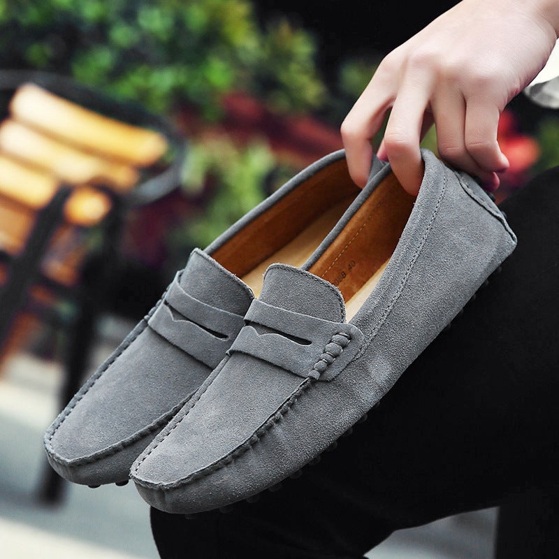 Selling Plus Size Men'S Casual Peas Leather Shoes Fleece-Like Cowhide Lazy Shoes - Image 5