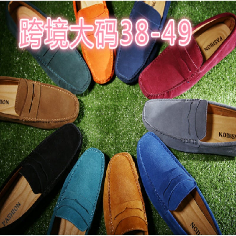 Selling Plus Size Men'S Casual Peas Leather Shoes Fleece-Like Cowhide Lazy Shoes - Image 3