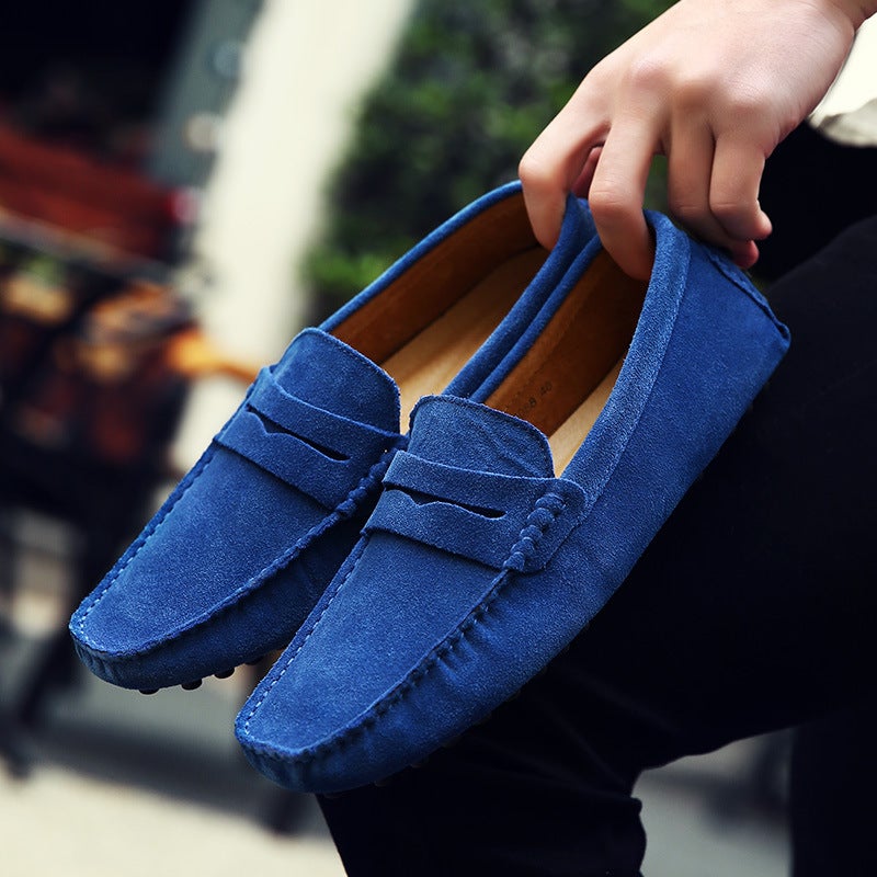 Selling Plus Size Men'S Casual Peas Leather Shoes Fleece-Like Cowhide Lazy Shoes - Image 2