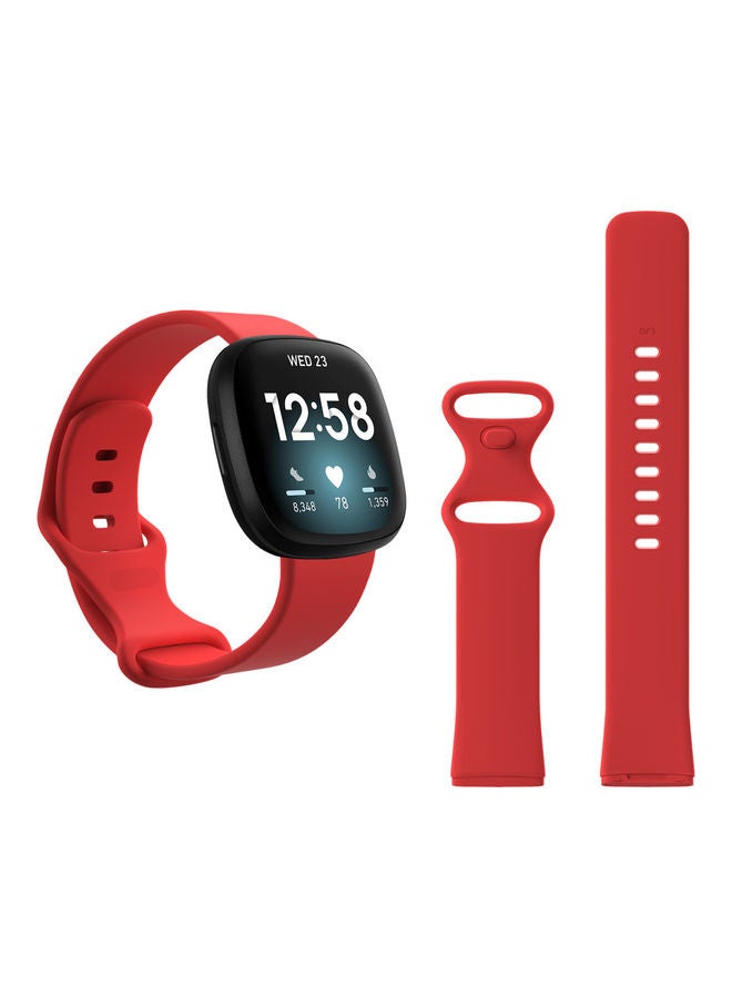 بيرفيي سوار بديل معدني فلاتبين لساعة فيتبيت فيرسا 3/ سينس أحمر - Image 1