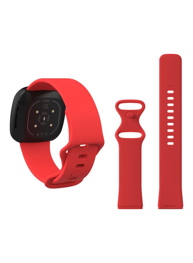 بيرفيي سوار بديل معدني فلاتبين لساعة فيتبيت فيرسا 3/ سينس أحمر - Image 2