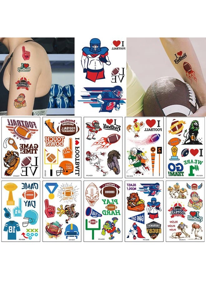 Felico 60pcs Football Temporary Tattoos,Fan Games Event Fake Tattoo Designs, Waterproof Body Art Stickers Decorations, Classroom Scholl Reward Prizes Party Favors Supplies for Boys Girls Women Men - Image 3