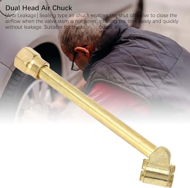 Dual Head Air Chuck 1 4 Inch FNPT Zinc Alloy For Quick Truck RV Bus Tire Inflation - Image 3