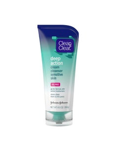 Clean & Clear Deep Action Cream Facial Cleanser For Sensitive Skin Gentle Daily Face Wash With Oilfree 6.5 Oz  - Image 1