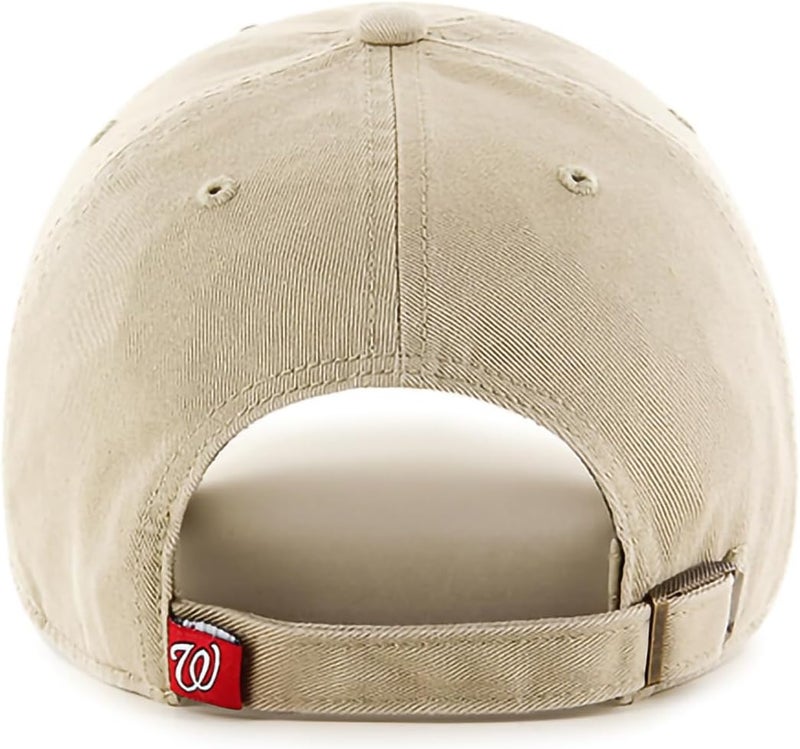 47 Brand MLB Khaki Primary Logo Clean Up Adjustable Strap Baseball Dad Hat Cap, Adult One Size Fits All - Image 2