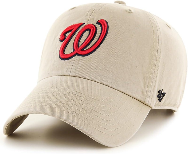 47 Brand MLB Khaki Primary Logo Clean Up Adjustable Strap Baseball Dad Hat Cap, Adult One Size Fits All - Image 1